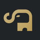 A AI-generated app icon of elephant in colorful color scheme