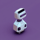 A AI-generated app icon of a robot head in cinnamon , lavender , bisque color scheme