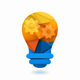 a light bulb with puzzle pieces inside app icon - ai app icon generator - app icon aesthetic - app icons