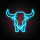 A AI-generated app icon of a buffalo in yellow-orange color and kelly green color and lime green color and black color color scheme