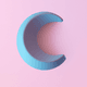 A AI-generated app icon of the moon in blush pink , medium slate blue , navy blue , clear color scheme