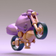 A AI-generated app icon of a motorcycle in papaya whip , rose gold , plum , slate color scheme