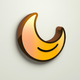 A stylized crescent moon  app icon - ai app icon generator - app icon aesthetic - app icons