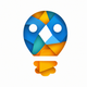 A AI-generated app icon of a light bulb with puzzle pieces inside in colorful color scheme