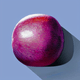 A AI-generated app icon of a pomelo in deep pink , indigo color scheme