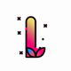 A blooming, colorful letter L  app icon - ai app icon generator - app icon aesthetic - app icons