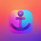 A AI-generated app icon of anchor in colorful color scheme