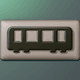 A AI-generated app icon of a subway in slate grey , dark cyan , khaki color scheme