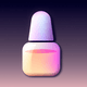 An app icon of  an image of a nail polish bottle with melon and puce and salmon and white scheme color
