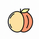 A sweet, ripe, and juicy peach with blush skin  app icon - ai app icon generator - app icon aesthetic - app icons