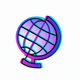 A stylized globe  app icon - ai app icon generator - app icon aesthetic - app icons