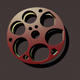 A stylized film reel with sprockets  app icon - ai app icon generator - app icon aesthetic - app icons