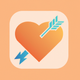 A stylized heart with an arrow through it  app icon - ai app icon generator - app icon aesthetic - app icons