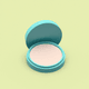 A AI-generated app icon of a Powder Blush in gainsboro , azure , light salmon , yellow green color scheme