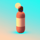 A AI-generated app icon of a Face Wash Bottle in off white , light coral , mint blue , rosy brown color scheme