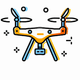 A futuristic drone or quadcopter  app icon - ai app icon generator - app icon aesthetic - app icons