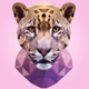 A AI-generated app icon of panther in khaki , light purple , midnight blue , pastel blue color scheme