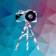 A stylized camera on a tripod  app icon - ai app icon generator - app icon aesthetic - app icons