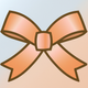 A AI-generated app icon of a ribbon in tan color and salmon pink color and aqua color and apricot color color scheme