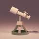 A AI-generated app icon of a telescope in olive drab , peach , pale violet red , olive color scheme
