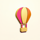 A playful, cartoon-style hot air balloon  app icon - ai app icon generator - app icon aesthetic - app icons