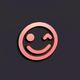 A winking, flirtatious smiley face  app icon - ai app icon generator - app icon aesthetic - app icons