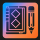 A stylized pad and pencil for note-taking  app icon - ai app icon generator - app icon aesthetic - app icons