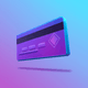 A AI-generated app icon of a credit card  in serenity , lilac , melon , indigo color scheme