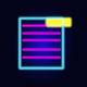 A AI-generated app icon of a post-it note in aqua blue color and pink color and mint green color and teal blue color color scheme