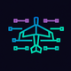 a plane icon with circuit lines app icon - ai app icon generator - app icon aesthetic - app icons