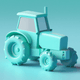 A AI-generated app icon of a tractor in medium turquoise , pastel blue , celadon , lily color scheme