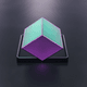 A AI-generated app icon of a pentagonal prism shape in purple , army green , dark turquoise , gunmetal grey color scheme