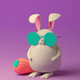 A AI-generated app icon of a rabbit in watermelon , tan , lavender , pink color scheme