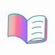 A minimalist open book with pages  app icon - ai app icon generator - app icon aesthetic - app icons