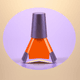 A AI-generated app icon of a nail polish bottle in bright orange , mulberry , white , tan color scheme