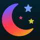 A stylized crescent moon with stars  app icon - ai app icon generator - app icon aesthetic - app icons