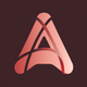 A AI-generated app icon of a ^ symbol in beige color and burgundy color and light pink color and coral color color scheme