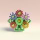A colorful bouquet of daisies and carnations  app icon - ai app icon generator - app icon aesthetic - app icons