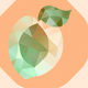 A AI-generated app icon of an apricot in pastel green , ivory , light salmon , cognac color scheme