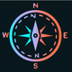 A stylized compass with north-south pointing needle  app icon - ai app icon generator - app icon aesthetic - app icons
