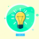 A AI-generated app icon of a light bulb icon for a new idea generator in violet-red color and steel blue color and tiffany blue color and laser lemon color color scheme