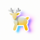 A AI-generated app icon of a reindeer in pale yellow color and bluish gray color and yellow color and bright pink color color scheme