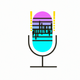 A stylized microphone with sound waves  app icon - ai app icon generator - app icon aesthetic - app icons