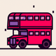 A red double-decker London bus  app icon - ai app icon generator - app icon aesthetic - app icons