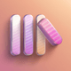A AI-generated app icon of a bars 2  in baby pink , thistle , lavender , tan color scheme