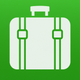 A AI-generated app icon of a suitcase in  color scheme