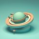 A stylized planet Saturn with rings  app icon - ai app icon generator - app icon aesthetic - app icons