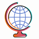 A minimalist globe with continents  app icon - ai app icon generator - app icon aesthetic - app icons