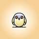 A AI-generated app icon of a cute bird in yellow and gray color scheme