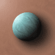 A AI-generated app icon of a Sphere in brown , dark turquoise , blanched almond color scheme